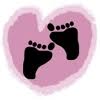 Heart with feet for baptism